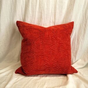 PIER 1 Red 20x20 Square Woven Floral Cotton Throw Pillow W/Insert Valentines Day